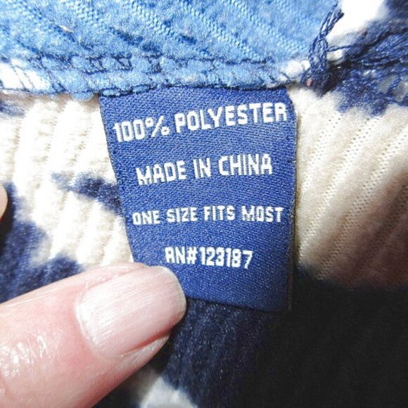 Mens Waffle Knit Wrap Robe Thermal Pockets Moose Fair Isle Knit Belted Cabin EUC - Picture 10 of 10